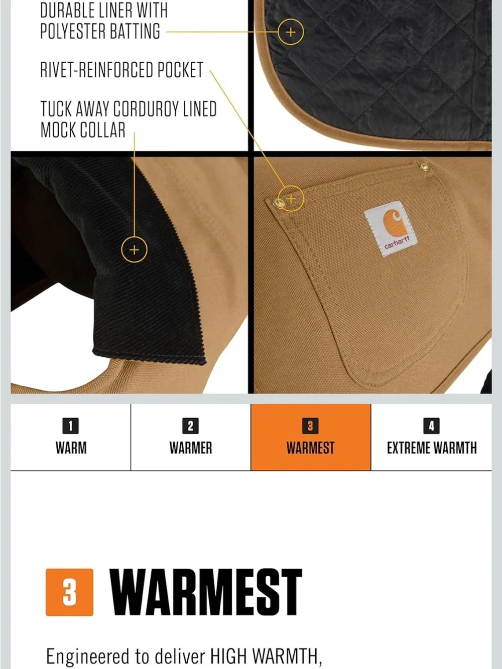 Carhartt Dog Coat in Tan with Black Collar
